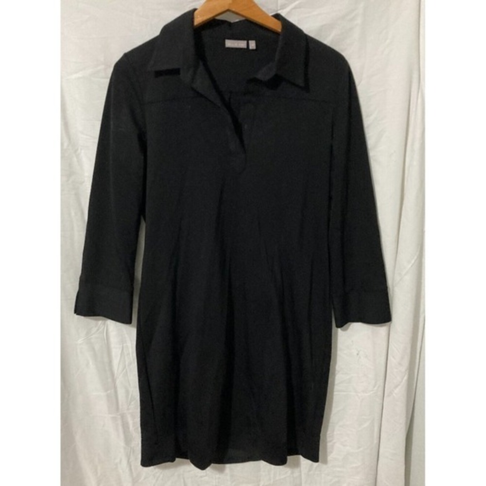 Ellie Kai Polo Collar Dress Womens Size 10 Black Designer Casual Loose Prep Core
